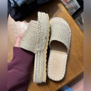 ' Natural platform Slide Sandals